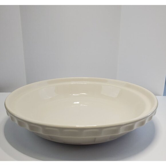 Vintage Longaberger Pottery Pie Plate Woven Traditions Ivory 10" USA - Picture 3 of 6